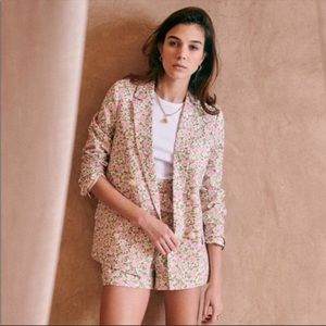 SEZANE CHRISTIE JACKET || BLAZER IN PEONY FLORAL PRINT || SIZE 6 US / 38 FR